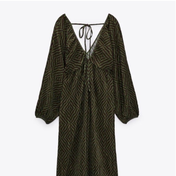 Zara Printed Pleated Dress - Picture 7 of 11